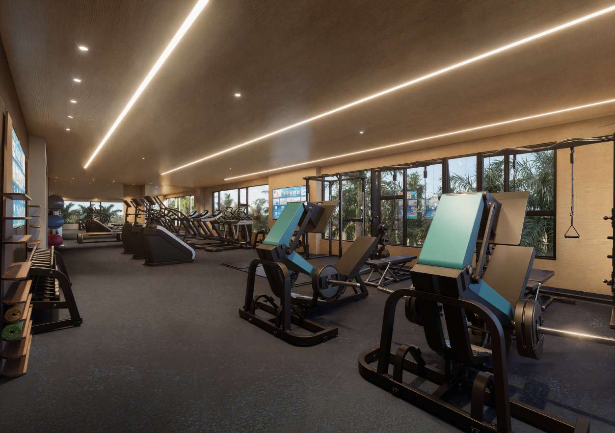 Render del gimnasio